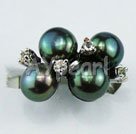 6-7mm black pearl ring