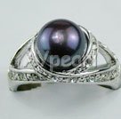 8-9mm black pearl ring
