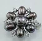 fashion black pearl ring