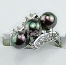 5-5.5mm black pearl ring