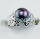 8-8.5mm black pearl ring