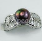 7.5-8mm black pearl ring