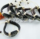 bull bone leather thread bracelet(6 pcs) under $ 40