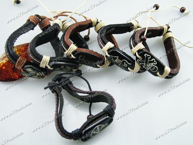 bull bone leather thread bracelet(6 pcs)