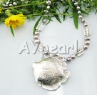 pearl and tibet silver necklace
