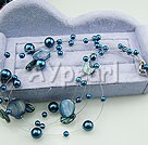 lake blue acrylic pearl shell necklace 17.5 inches under $ 5