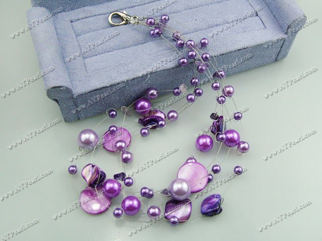 acrylic pearl shell necklace