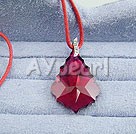 23.5 inches austrian red baroque crystal pendant