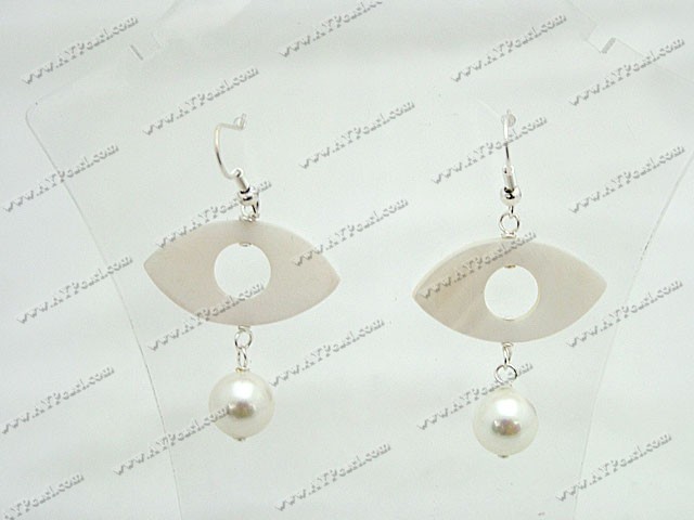 seashell beads and white pearl earrings