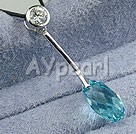 elegant 925 silver austrian crystal 8*15 pendant under $ 15