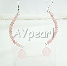 spiral rose quartz earrings