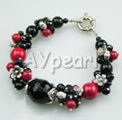 black agate and red alaqueca bracelet