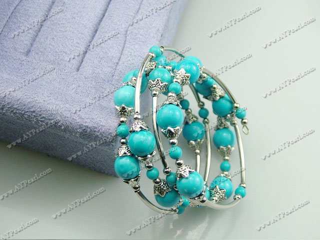 7 inches hot turquoise bangle