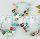 3 PCS multi stone crystal shell bracelet under $ 15