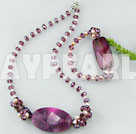 Colar de pérolas de cristal de ágata conjunto