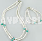 6-7mm pearl turquoise beaded necklace