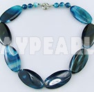 blue agate stone necklace