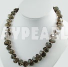 12*16mm faceted smoky quartz necklace