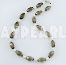pearl smoky quartz necklace