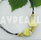 Discount pearl lemon stone necklace
