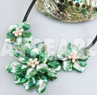 Discount dyed pearl shell flower necklace