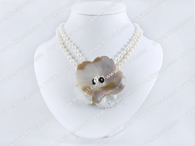 pearl shell flower necklace 