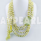 perle peridot jade halskæde