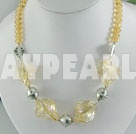 crystal abd colored glaze necklace