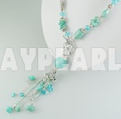 turquoise pearl crystal necklace