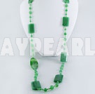 faceted green agate aventurine necklace facetada colar de ágata aventurina verde
