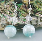 manmade crystal colored glaze ball earrings