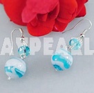 crystal colored glaze ball earrings