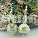 crystal colored glaze ball earrings