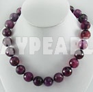 16mm faceted agate beaded necklace
