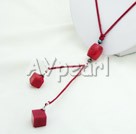 fashion pearl and huge red coral necklace under $ 8