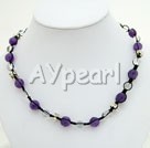 Discount double-colored crystal necklace