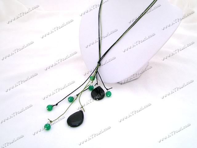 aventurine and black agate necklace