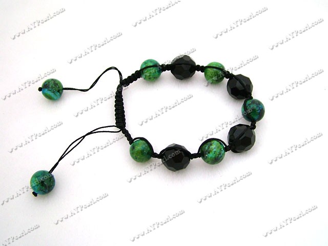 black crystal and phoenix stone bracelet