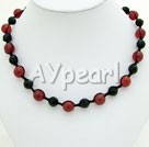 red carnelian and black crystal necklace under $ 10