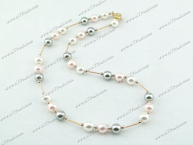 8mm seashell beaded necklace