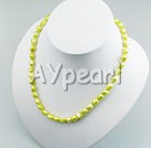 8-9mm tinti di verde, collana di perle