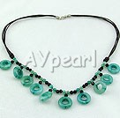 black agate and blue jade necklace