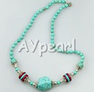 Discount koraal en turuqoise ketting