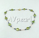 10mm green coin pearl necklace