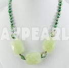 17.5 inches beautiful pearl and serpentine jade necklace under $ 10