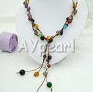 crystal and multi stone necklace