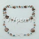 black crystal and smoky quartz necklace