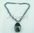 seashell beads and austrian crystal necklace under $ 30