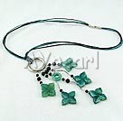 black agate and blue jade necklace