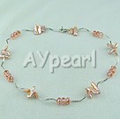 crystal and biwa pearl necklace